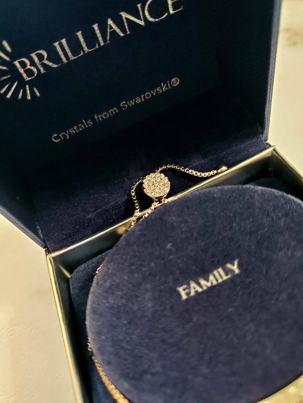 Brilliance Crystal Infinity Bar FAMILY FOREVER Adjustable Bracelet - Picture 10 of 11